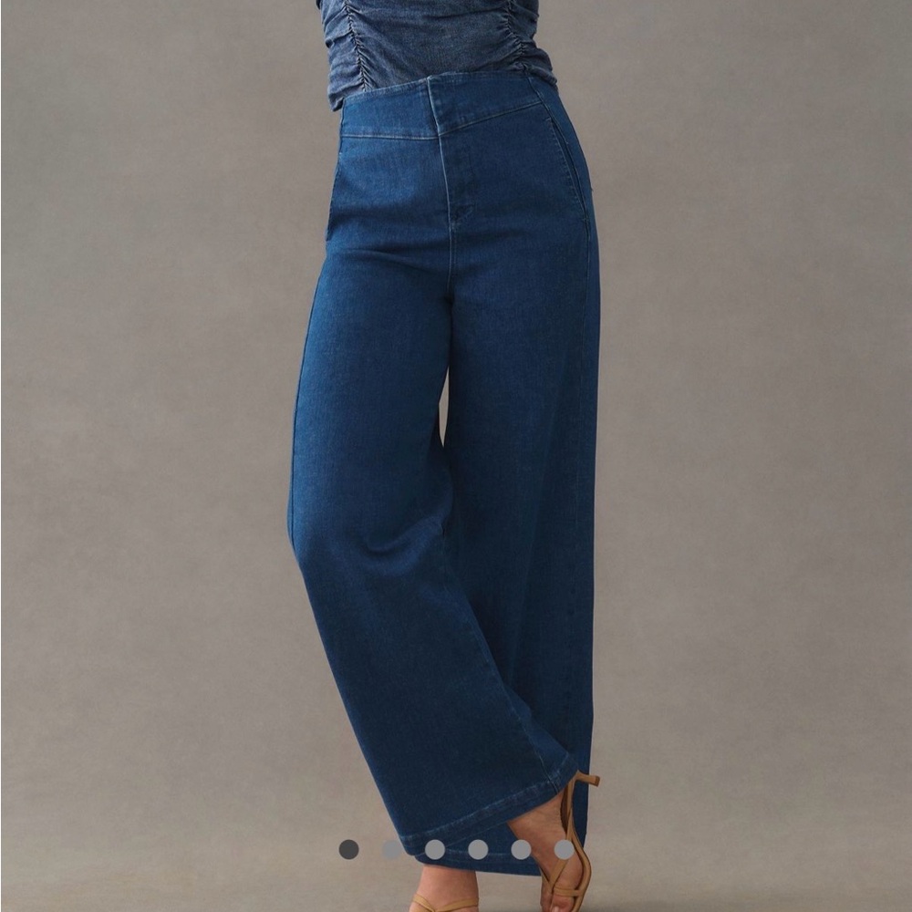 NWT Anthropologie Women's Blue Wide-Leg Jeans